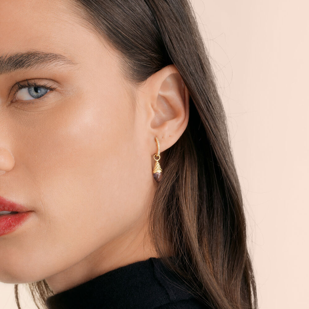 18ct Gold Amethyst Earring Drops | Annoushka jewelley